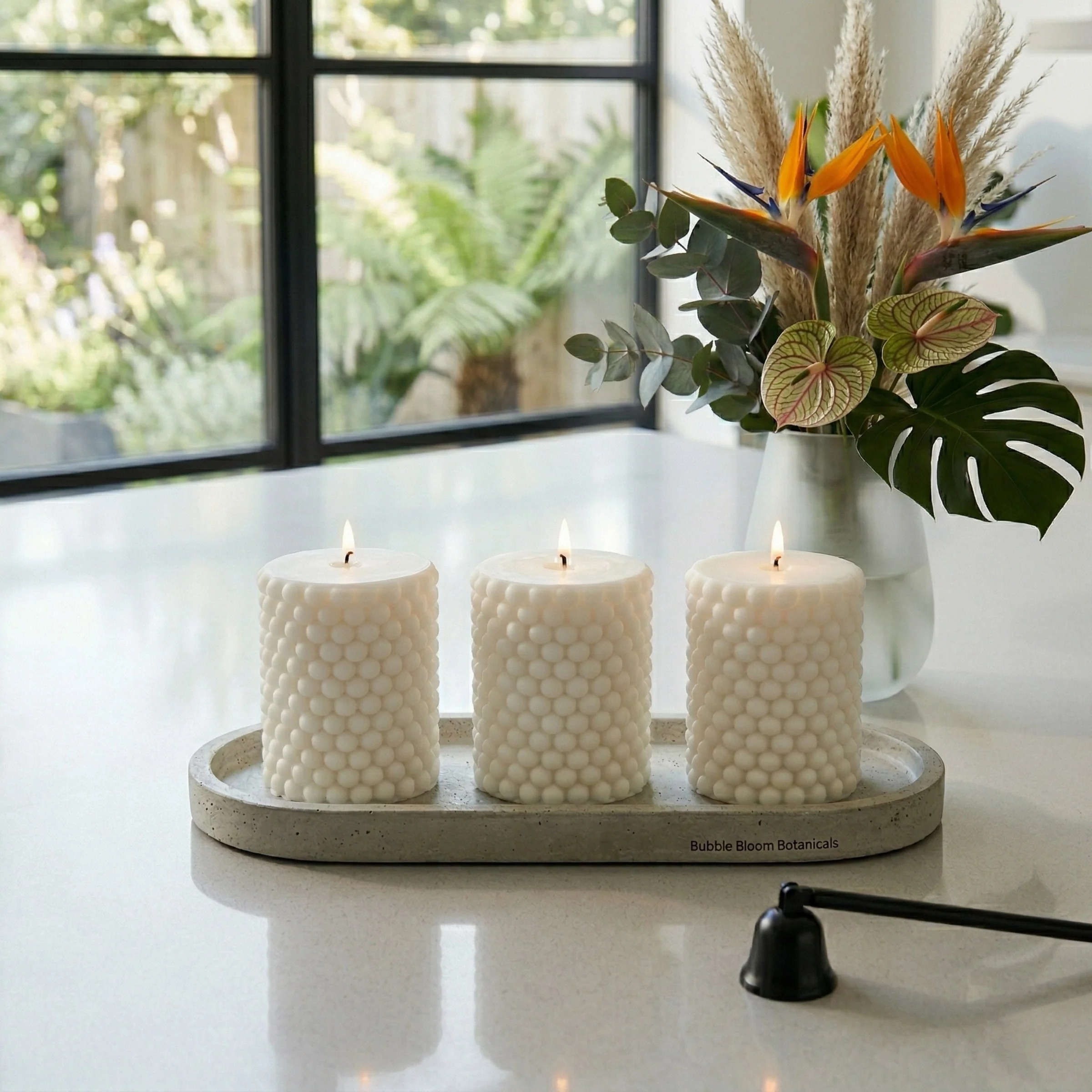 Bubble Texture Pillar Candle Mould — Pebble‑Dot Cylinder - Image 2
