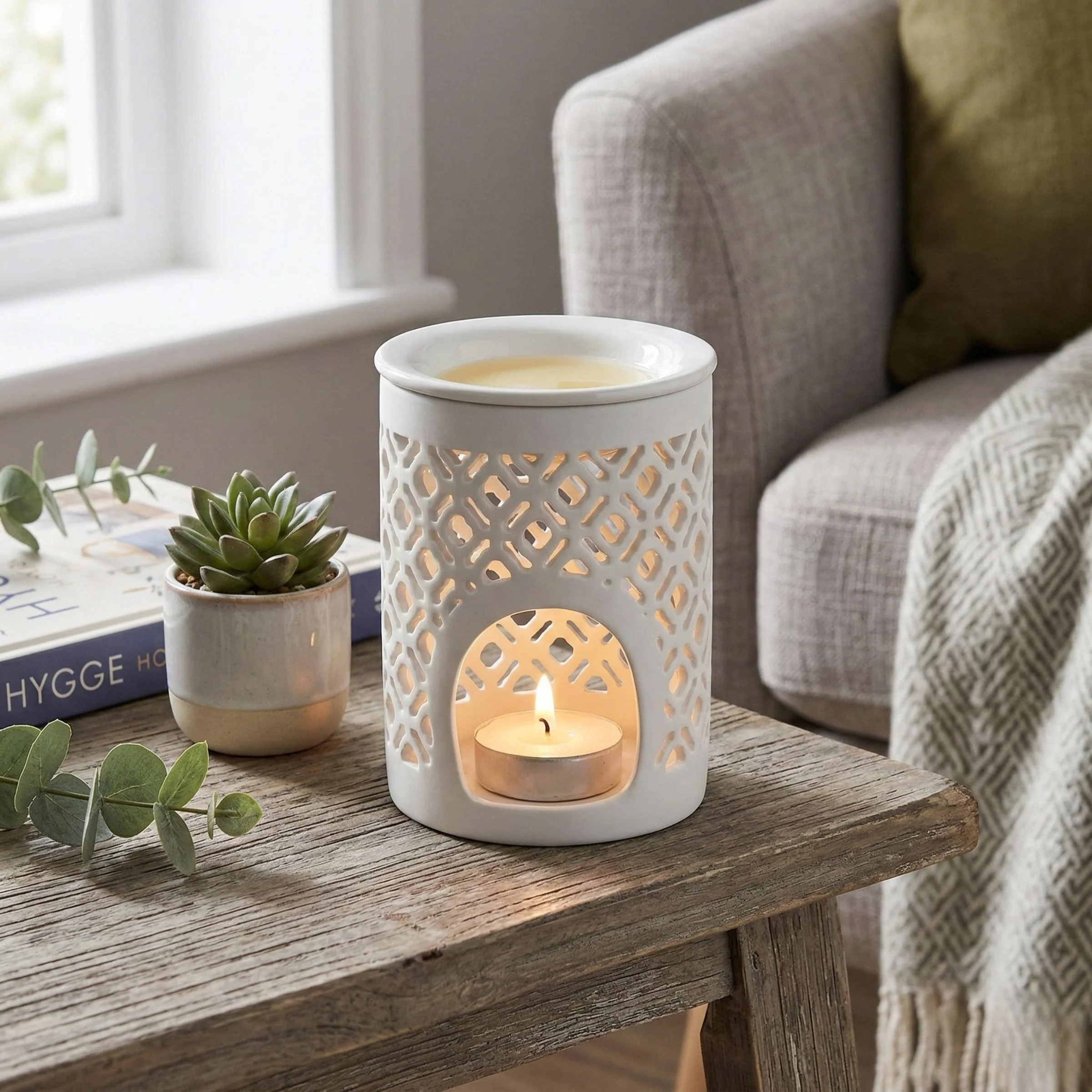 Lattice Pattern - Ceramic Wax Melt Burner - Image 2