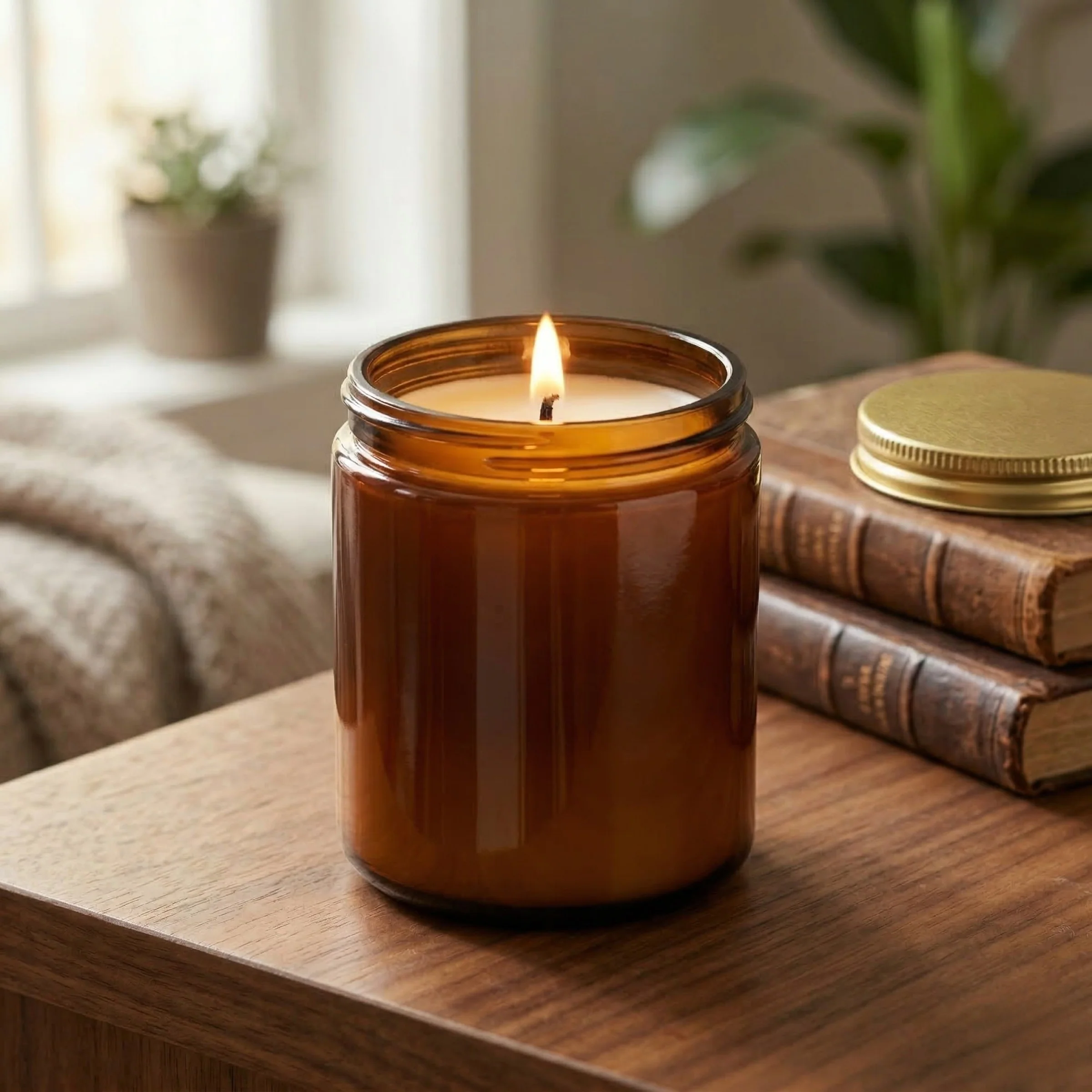 Gold Aluminium Lid — Fits Amber Apothecary Jar — 180ml - Image 2